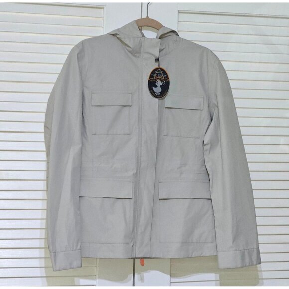 NWT Save The Duck Women's Beige Pro-Tech  Waterproof Hooded Jacket Size 4 2616 - Picture 10 of 12